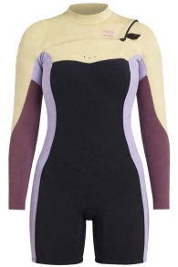 Billabong-Synergy 2/2 LS Frontzip Shorty Combinaison Femme