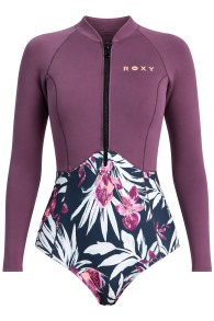 Roxy-Swell Natural 1mm Front Zip Longarm Shorty Combinaison néoprène