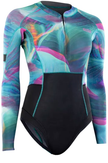Combinaison De Plongée Courte Ion Amaze SS Backzip Pour Femme - Néoprène Noir/fleurs - Neuf