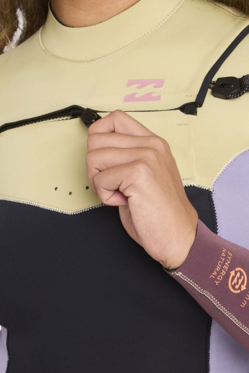 Billabong-Synergy 2/2 LS Frontzip Shorty Combinaison Femme