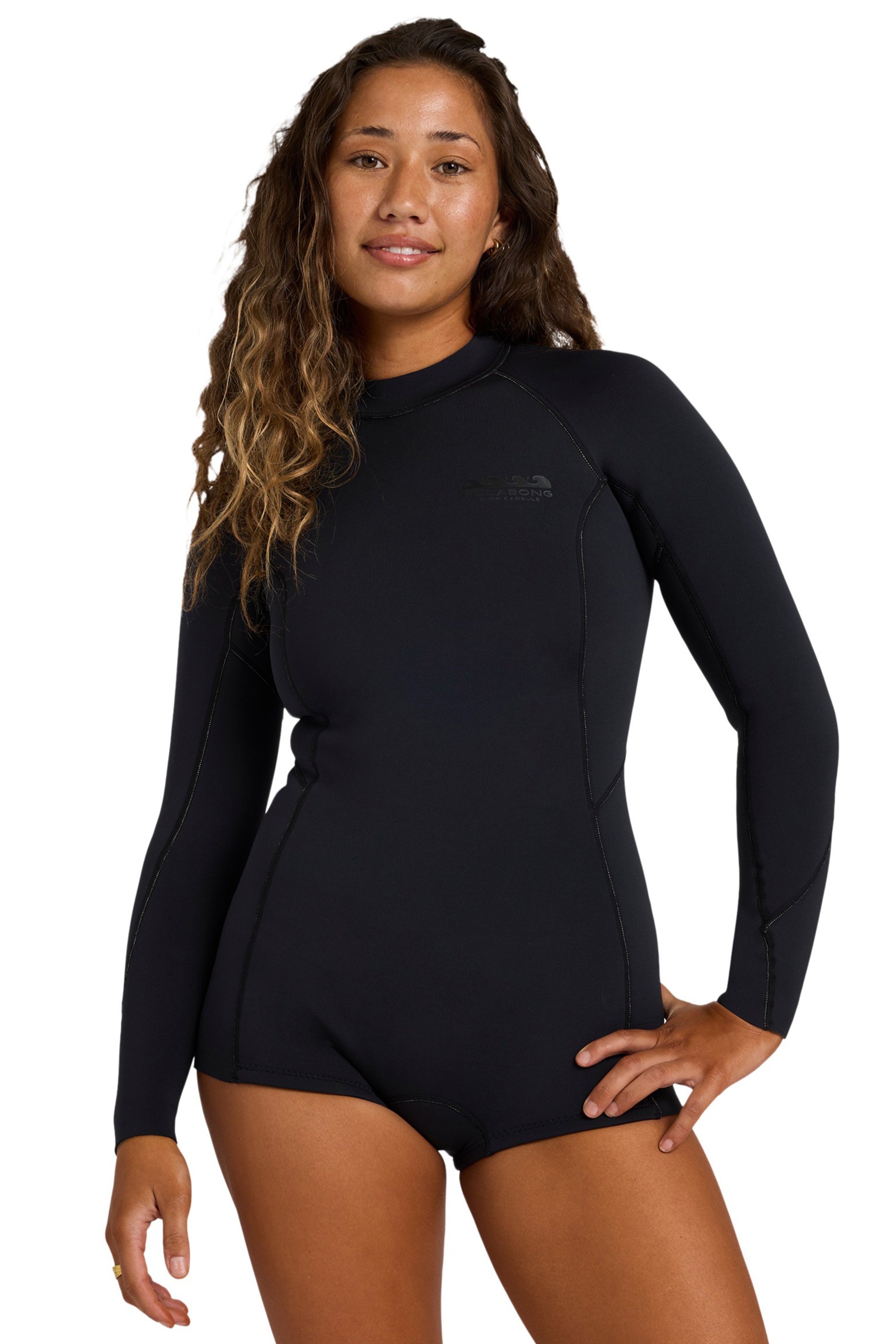 Billabong-Spring Fever 2mm LS Backzip Shorty Combinaison Néoprène Femme