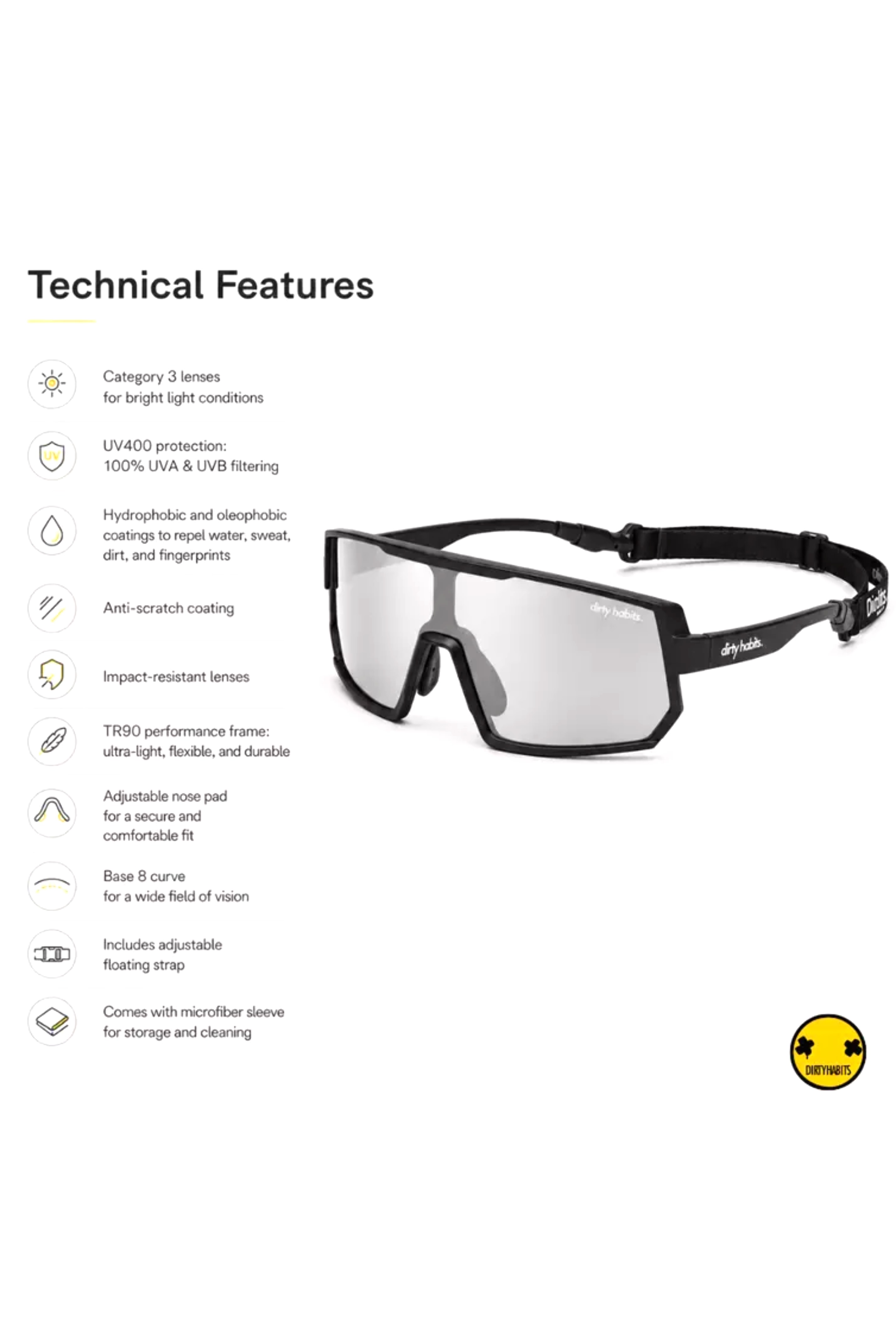 Dirty Habits-Ride Lunettes Polarisées Sports Nautiques