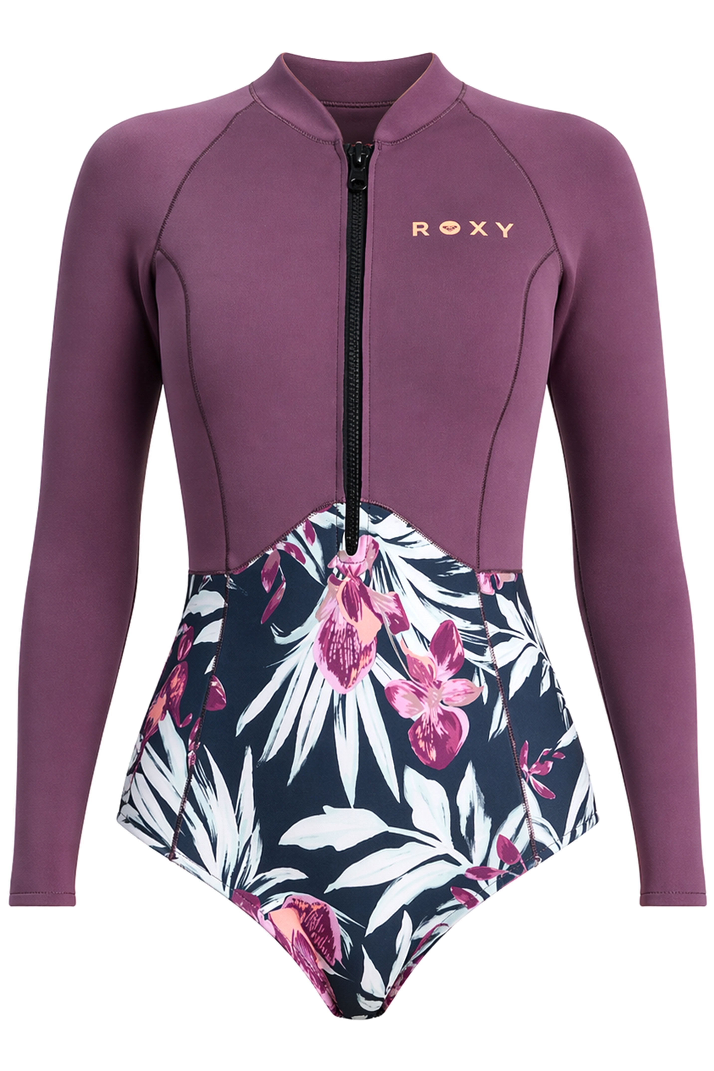 Roxy-Swell Natural 1mm Front Zip Longarm Shorty Combinaison néoprène